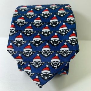 Star Wars Yoda Santa Hat Necktie Mandalorian Men’s Tie
